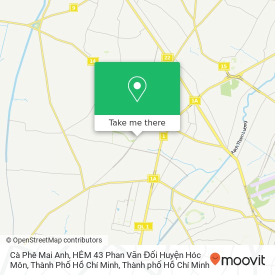 Bản đồ Cà Phê Mai Anh, HẺM 43 Phan Văn Đối Huyện Hóc Môn, Thành Phố Hồ Chí Minh