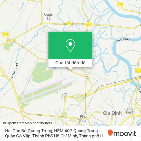 Bản đồ Hai Con Bò Quang Trung, HẺM 407 Quang Trung Quận Gò Vấp, Thành Phố Hồ Chí Minh