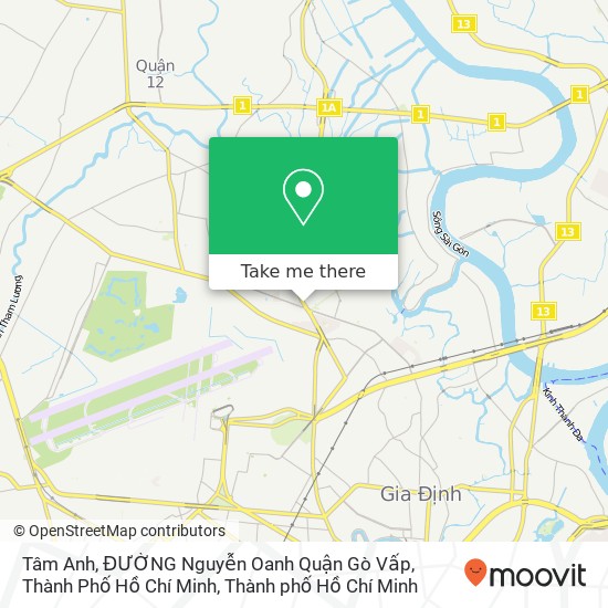 Bản đồ Tâm Anh, ĐƯỜNG Nguyễn Oanh Quận Gò Vấp, Thành Phố Hồ Chí Minh