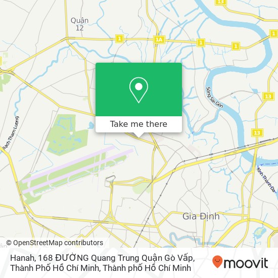 Bản đồ Hanah, 168 ĐƯỜNG Quang Trung Quận Gò Vấp, Thành Phố Hồ Chí Minh