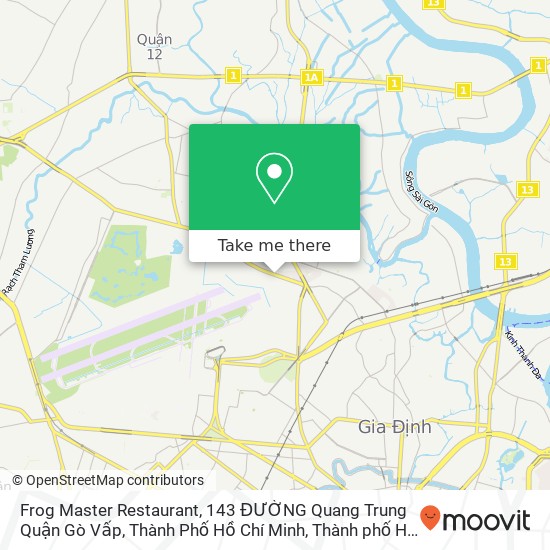 Bản đồ Frog Master Restaurant, 143 ĐƯỜNG Quang Trung Quận Gò Vấp, Thành Phố Hồ Chí Minh