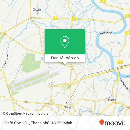 Bản đồ Café Coc 181, ĐƯỜNG Quang Trung Quận Gò Vấp, Thành Phố Hồ Chí Minh
