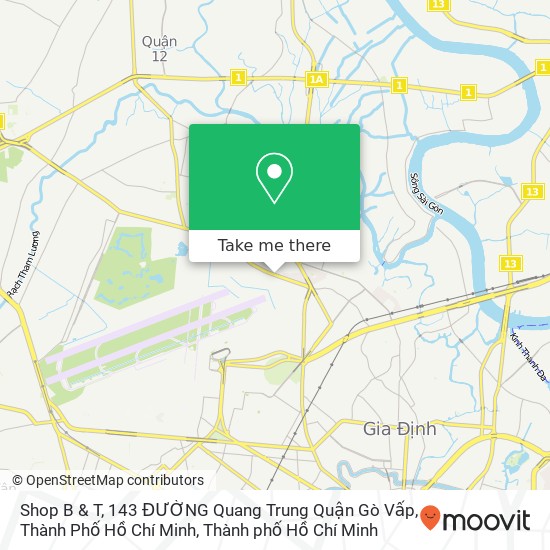 Bản đồ Shop B & T, 143 ĐƯỜNG Quang Trung Quận Gò Vấp, Thành Phố Hồ Chí Minh