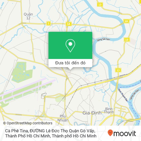 Bản đồ Cà Phê Tina, ĐƯỜNG Lê Đức Thọ Quận Gò Vấp, Thành Phố Hồ Chí Minh