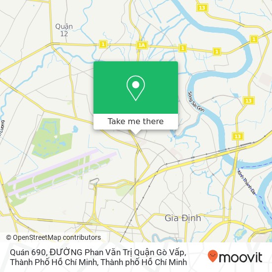 Bản đồ Quán 690, ĐƯỜNG Phan Văn Trị Quận Gò Vấp, Thành Phố Hồ Chí Minh