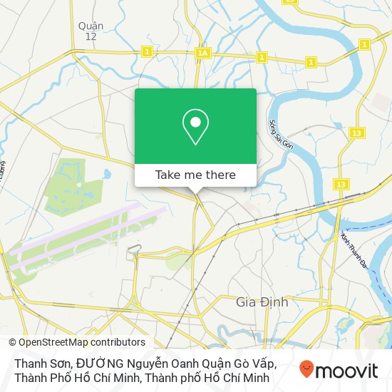 Bản đồ Thanh Sơn, ĐƯỜNG Nguyễn Oanh Quận Gò Vấp, Thành Phố Hồ Chí Minh