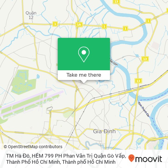 Bản đồ TM Hà Đô, HẺM 799 PH Phan Văn Trị Quận Gò Vấp, Thành Phố Hồ Chí Minh