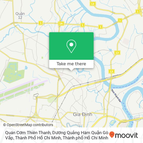 Bản đồ Quán Cơm Thiên Thanh, Dương Quảng Hàm Quận Gò Vấp, Thành Phố Hồ Chí Minh
