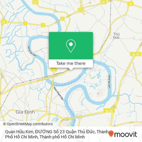 Bản đồ Quán Hữu Kim, ĐƯỜNG Số 23 Quận Thủ Đức, Thành Phố Hồ Chí Minh