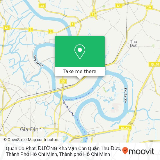 Bản đồ Quán Cô Phát, ĐƯỜNG Kha Vạn Cân Quận Thủ Đức, Thành Phố Hồ Chí Minh
