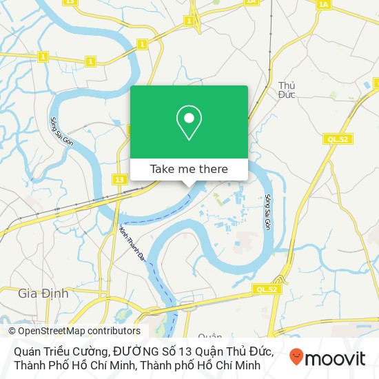 Bản đồ Quán Triều Cường, ĐƯỜNG Số 13 Quận Thủ Đức, Thành Phố Hồ Chí Minh