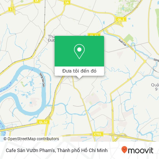 Bản đồ Cafe Sân Vườn Pham's, ĐƯỜNG Tăng Nhơn Phú Quận 9, Thành Phố Hồ Chí Minh