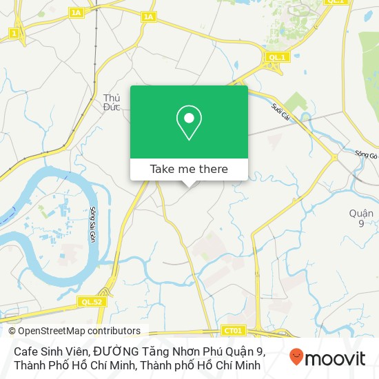 Bản đồ Cafe Sinh Viên, ĐƯỜNG Tăng Nhơn Phú Quận 9, Thành Phố Hồ Chí Minh