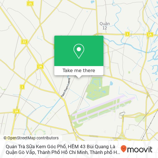 Bản đồ Quán Trà Sữa Kem Góc Phố, HẺM 43 Bùi Quang Là Quận Gò Vấp, Thành Phố Hồ Chí Minh