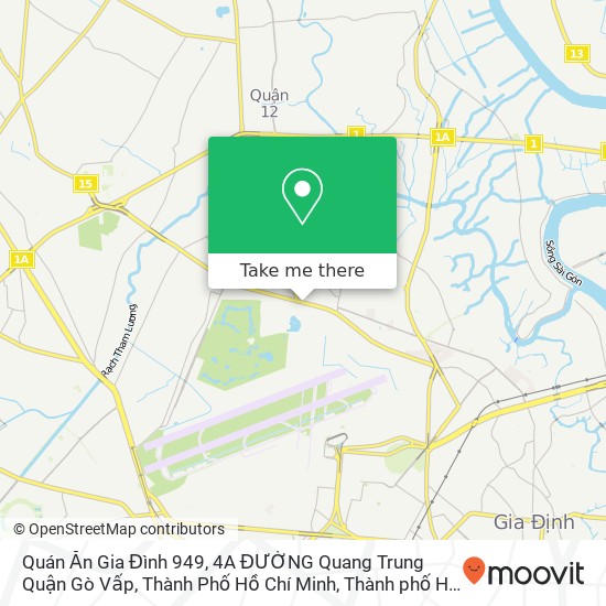 Bản đồ Quán Ăn Gia Đình 949, 4A ĐƯỜNG Quang Trung Quận Gò Vấp, Thành Phố Hồ Chí Minh