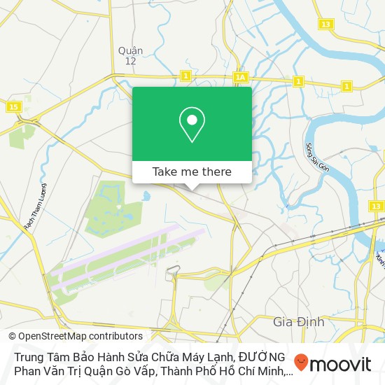 Bản đồ Trung Tâm Bảo Hành Sửa Chữa Máy Lạnh, ĐƯỜNG Phan Văn Trị Quận Gò Vấp, Thành Phố Hồ Chí Minh