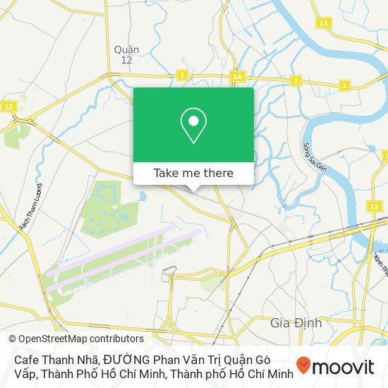 Bản đồ Cafe Thanh Nhã, ĐƯỜNG Phan Văn Trị Quận Gò Vấp, Thành Phố Hồ Chí Minh