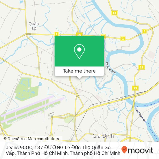 Bản đồ Jeans 90OC, 137 ĐƯỜNG Lê Đức Thọ Quận Gò Vấp, Thành Phố Hồ Chí Minh