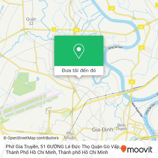 Bản đồ Phở Gia Truyền, 51 ĐƯỜNG Lê Đức Thọ Quận Gò Vấp, Thành Phố Hồ Chí Minh
