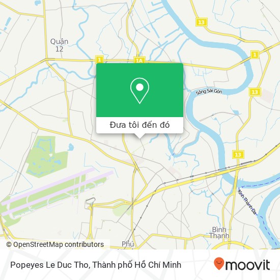Bản đồ Popeyes Le Duc Tho, 121 ĐƯỜNG Lê Đức Thọ Quận Gò Vấp, Thành Phố Hồ Chí Minh