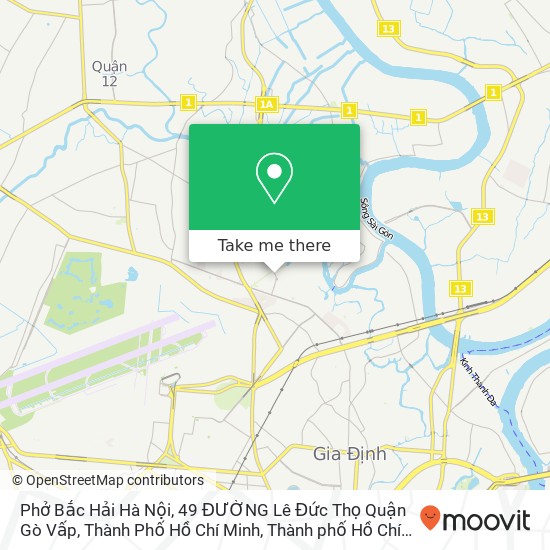 Bản đồ Phở Bắc Hải Hà Nội, 49 ĐƯỜNG Lê Đức Thọ Quận Gò Vấp, Thành Phố Hồ Chí Minh