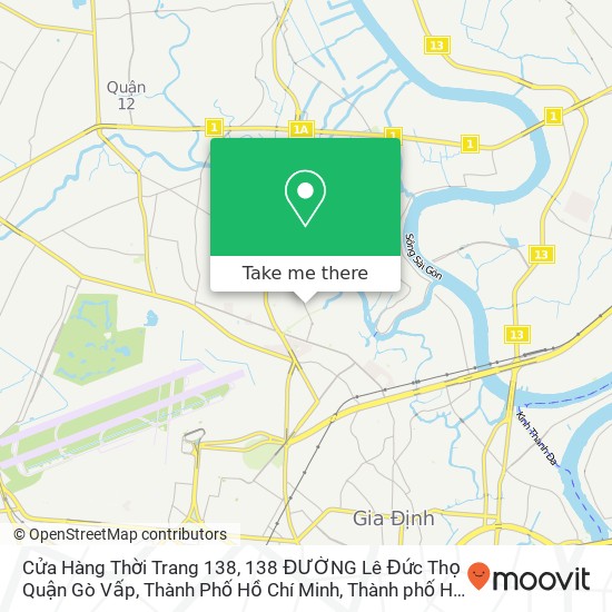 Bản đồ Cửa Hàng Thời Trang 138, 138 ĐƯỜNG Lê Đức Thọ Quận Gò Vấp, Thành Phố Hồ Chí Minh