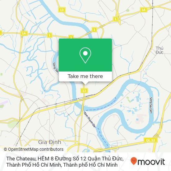 Bản đồ The Chateau, HẺM 8 Đường Số 12 Quận Thủ Đức, Thành Phố Hồ Chí Minh
