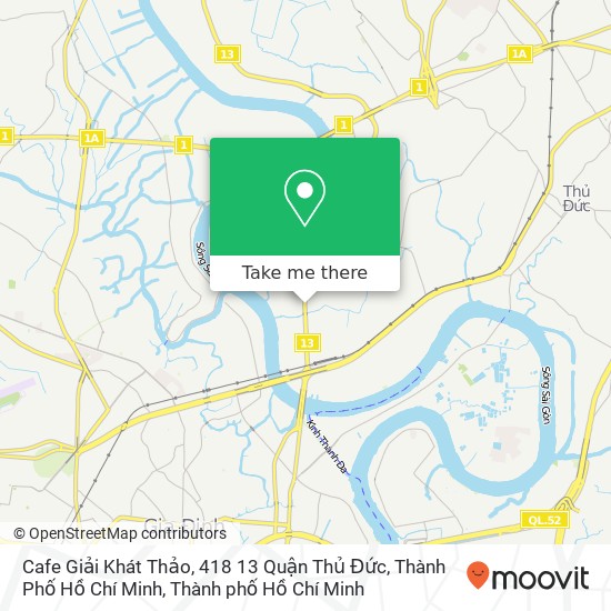 Bản đồ Cafe Giải Khát Thảo, 418 13 Quận Thủ Đức, Thành Phố Hồ Chí Minh