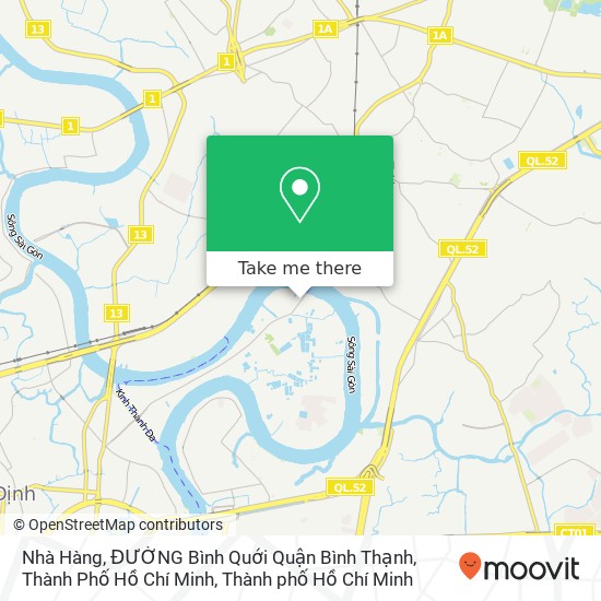 Bản đồ Nhà Hàng, ĐƯỜNG Bình Quới Quận Bình Thạnh, Thành Phố Hồ Chí Minh