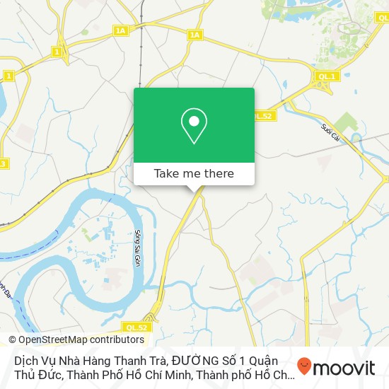 Bản đồ Dịch Vụ Nhà Hàng Thanh Trà, ĐƯỜNG Số 1 Quận Thủ Đức, Thành Phố Hồ Chí Minh