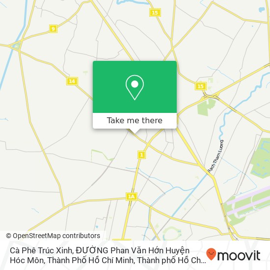 Bản đồ Cà Phê Trúc Xinh, ĐƯỜNG Phan Văn Hớn Huyện Hóc Môn, Thành Phố Hồ Chí Minh