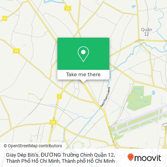 Bản đồ Giày Dép Biti's, ĐƯỜNG Trường Chinh Quận 12, Thành Phố Hồ Chí Minh
