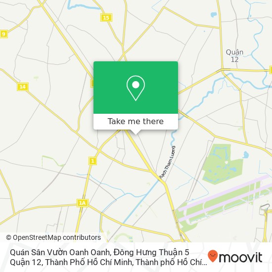 Bản đồ Quán Sân Vườn Oanh Oanh, Đông Hưng Thuận 5 Quận 12, Thành Phố Hồ Chí Minh