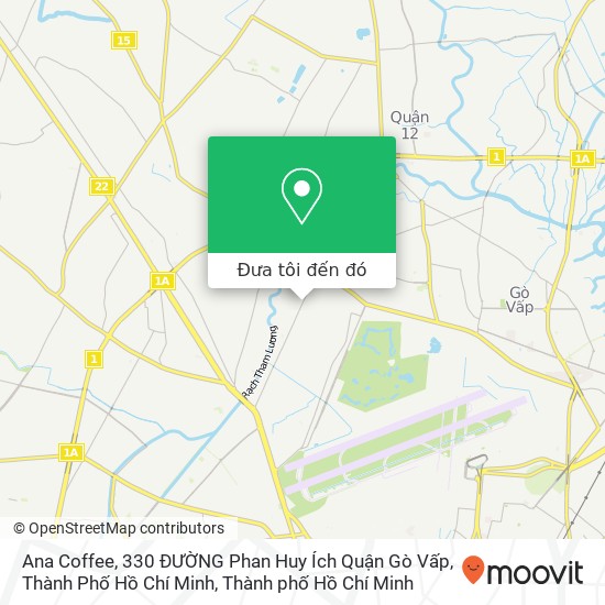 Bản đồ Ana Coffee, 330 ĐƯỜNG Phan Huy Ích Quận Gò Vấp, Thành Phố Hồ Chí Minh