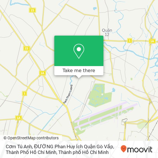 Bản đồ Cơm Tú Anh, ĐƯỜNG Phan Huy Ích Quận Gò Vấp, Thành Phố Hồ Chí Minh