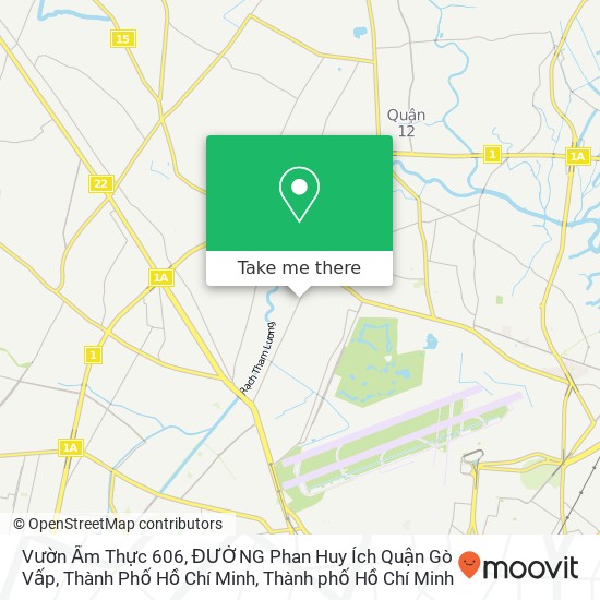 Bản đồ Vườn Ẩm Thực 606, ĐƯỜNG Phan Huy Ích Quận Gò Vấp, Thành Phố Hồ Chí Minh