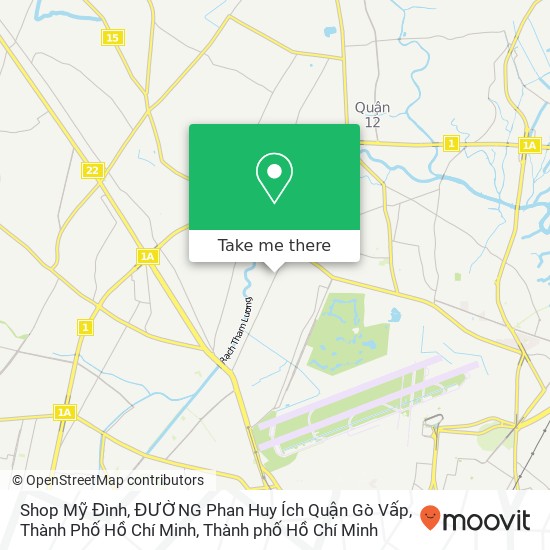 Bản đồ Shop Mỹ Đình, ĐƯỜNG Phan Huy Ích Quận Gò Vấp, Thành Phố Hồ Chí Minh
