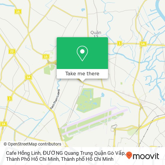 Bản đồ Cafe Hồng Linh, ĐƯỜNG Quang Trung Quận Gò Vấp, Thành Phố Hồ Chí Minh