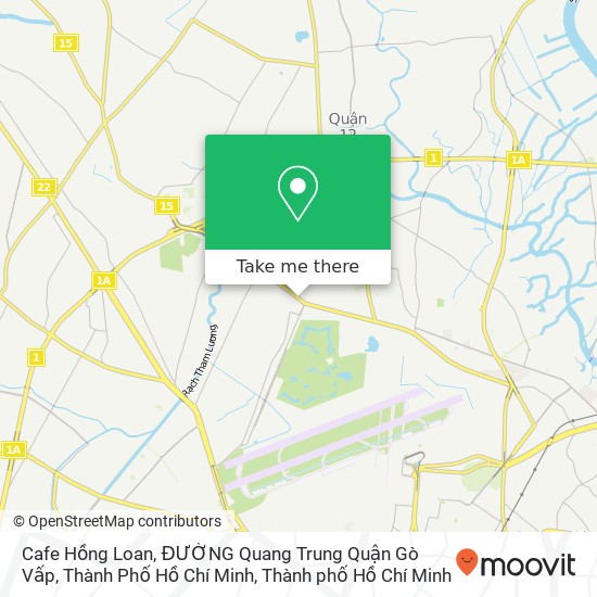 Bản đồ Cafe Hồng Loan, ĐƯỜNG Quang Trung Quận Gò Vấp, Thành Phố Hồ Chí Minh
