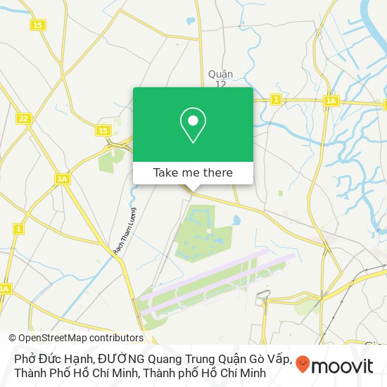 Bản đồ Phở Đức Hạnh, ĐƯỜNG Quang Trung Quận Gò Vấp, Thành Phố Hồ Chí Minh