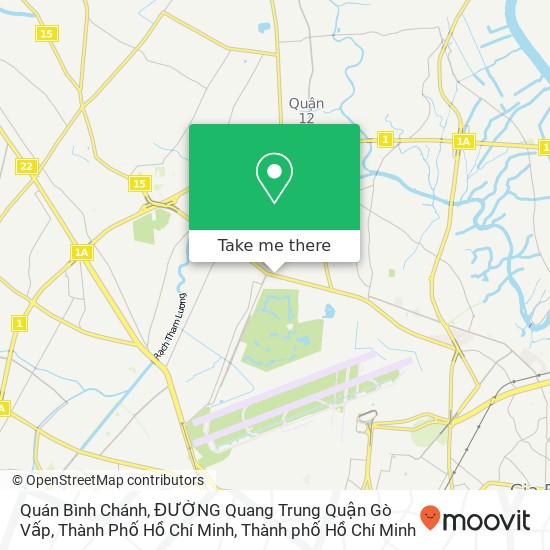 Bản đồ Quán Bình Chánh, ĐƯỜNG Quang Trung Quận Gò Vấp, Thành Phố Hồ Chí Minh