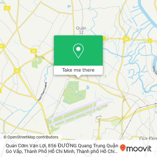 Bản đồ Quán Cơm Vạn Lợi, 856 ĐƯỜNG Quang Trung Quận Gò Vấp, Thành Phố Hồ Chí Minh