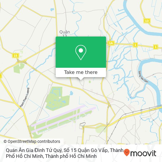 Bản đồ Quán Ăn Gia Đình Tứ Quý, Số 15 Quận Gò Vấp, Thành Phố Hồ Chí Minh