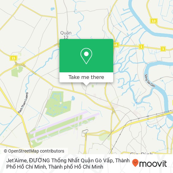 Bản đồ Jet'Aime, ĐƯỜNG Thống Nhất Quận Gò Vấp, Thành Phố Hồ Chí Minh