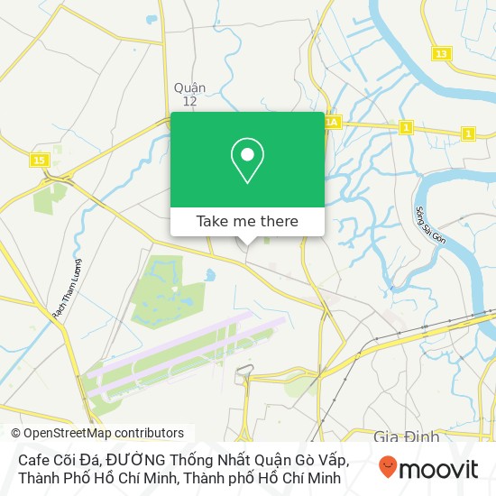 Bản đồ Cafe Cõi Đá, ĐƯỜNG Thống Nhất Quận Gò Vấp, Thành Phố Hồ Chí Minh