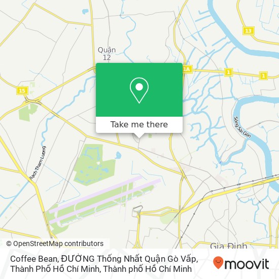 Bản đồ Coffee Bean, ĐƯỜNG Thống Nhất Quận Gò Vấp, Thành Phố Hồ Chí Minh