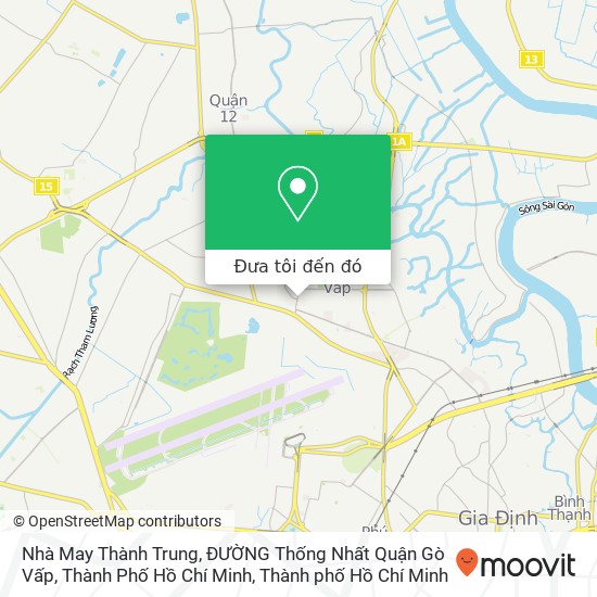 Bản đồ Nhà May Thành Trung, ĐƯỜNG Thống Nhất Quận Gò Vấp, Thành Phố Hồ Chí Minh