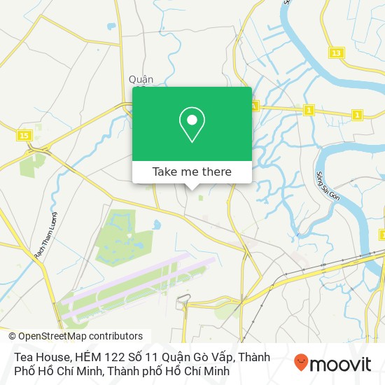 Bản đồ Tea House, HẺM 122 Số 11 Quận Gò Vấp, Thành Phố Hồ Chí Minh