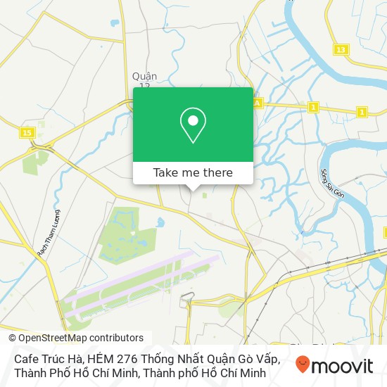 Bản đồ Cafe Trúc Hà, HẺM 276 Thống Nhất Quận Gò Vấp, Thành Phố Hồ Chí Minh