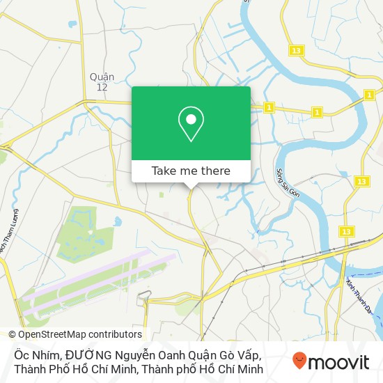 Bản đồ Ốc Nhím, ĐƯỜNG Nguyễn Oanh Quận Gò Vấp, Thành Phố Hồ Chí Minh